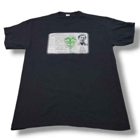 Pablo Escobar Shirt Size XL By Confecciones Marcos Peña Made In Colombia - Black - Picture 1 of 6
